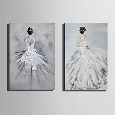 Mini Size E-HOME Oil painting Modern The Back Of A Ballet Dancer Pure Hand Draw Frameless Decorati