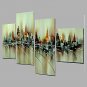 Hand-Painted Modern City Landscape Oil Painting Five Panel Canvas Oil Painting Multi Split Oil Pai