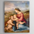 Oil Painting Mother with Two  Children Hand Painted Canvas with Stretched Framed