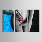 Mini Size E-HOME Oil painting Modern Wine And Women Pure Hand Draw Frameless Decorative Painting S