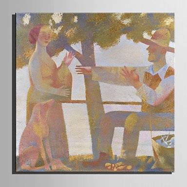 Mini Size E-HOME Oil painting Modern The Farmer And His Wife Pure Hand Draw Frameless Decorative P