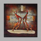 Hand-Painted Abstract Athletes Modern One Panel Canvas Oil Painting For Home Decoration