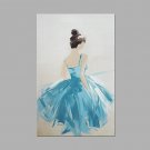 Hand-Painted People Square,Modern Style One Panel Canvas Oil Painting For Home Decoration