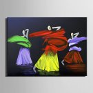 Mini Size E-HOME Oil painting Modern Gorgeous Dancers Pure Hand Draw Frameless Decorative Painting
