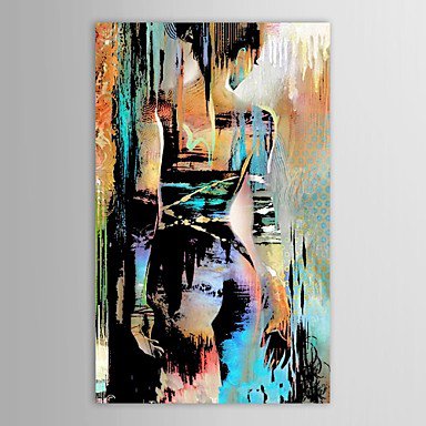 Hand-Painted People Vertical,Modern One Panel Oil Painting For Home Decoration