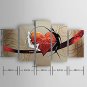 Oil Paintings Set of 5 Modern Abstract Lovers Heart Hand-painted Canvas Ready to Hang