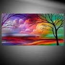 Tree Landscape Handamde Brush Hand-Painted Abstract / Landscape 100% Hang-Painted Oil PaintingMode