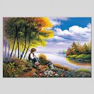 Oil Paintings Modern Landscape Style Canvas Material With Wooden Stretcher Ready To Hang Size60*90