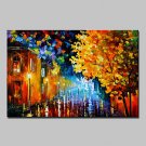 Hand-Painted Modern Abstract Knife Street View Oil Painting On Canvas Wall Art For Home Decoration