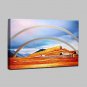 Hand Painted Modern Abstract Landscape Rainbow Oil Painting On Canvas Wall Art For Home Decoration