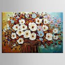 Oil Painting Flower Abstract Hand Painted Canvas with Stretched Framed