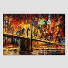 Oil Paintings Modern Landscape Rainy Street Canvas Material With Wooden Stretcher Ready To Hang Si