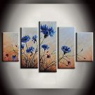 Hand-Painted Abstract / Landscape / Animal / Abstract LandscapeModern Five Panels Canvas Oil Paint