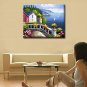 Oil Painting Decoration Abstract Mediterranean Scene Hand Painted Canvas with Stretched Framed