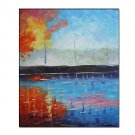 Hand Painted Knife Landscape Painting with Stretched Frame Ready to Hang