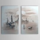 Hand-Painted Landscape Two Panels Canvas Oil Painting For Home Decoration