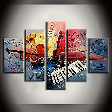 Hand-Painted Abstract / Landscape / Fantasy / Abstract LandscapeEuropean Style Five Panels Canvas