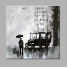 Single  Classic Pure Hand Draw Ready To Hang Decorative Painting Street View Oil Painting