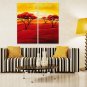 IARTS Hand-Painted Abstract Oil Painting Hill & Tree View Set of 2 with Stretched Frame Painting F