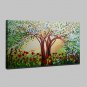 Hand-Painted Bloom Tree Abstract Landscape Modern Oil Painting On Canvas One Panel Ready To Hang