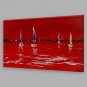IARTS Hand Painted Modern Abstract Summer Ocean Sailing in Bright Red ColorOn Canvas with Stretche
