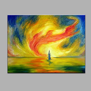 Hand-Painted Abstract Sea Hurricane Modern One Panel Canvas Oil Painting For Home Decoration