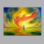 Hand-Painted Abstract Sea Hurricane Modern One Panel Canvas Oil Painting For Home Decoration