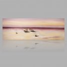 IARTS Oil Painting Still Boats Sunset Landscape Painting on Canvas for Home Decor