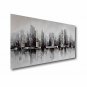 Stretched (Ready to hang) Hand-Painted Oil Painting 40"x20" Canvas Wall Art Modern Abstract Buildi