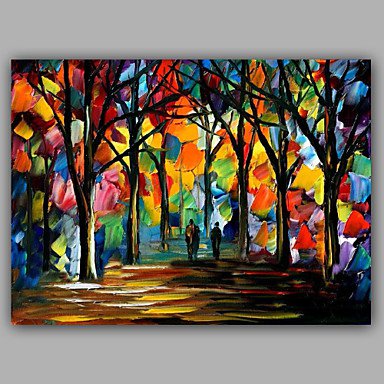 Knife Forest Pure Handmade Design Landscape Oil Painting