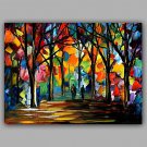 Knife Forest Pure Handmade Design Landscape Oil Painting