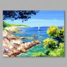 IARTS  Hand Painted Oil Painting Vintage Summer Beach Abstract Art Acrylic Canvas Wall Art For Hom