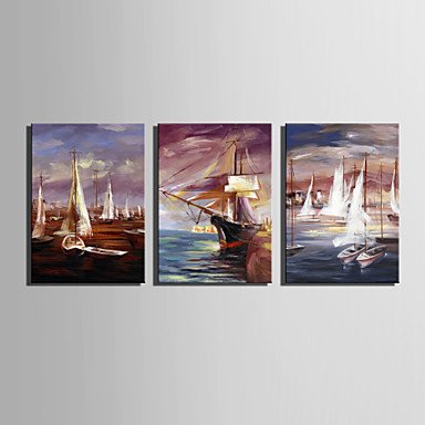 Mini Size E-HOME Oil painting Modern Sailing On The Sea Pure Hand Draw Frameless Decorative Painti