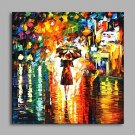 Rainy Night Lights 100% Hand Painted Contemporary Oil Paintings Modern Artwork Wall Art for Room D