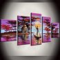 Hand-Painted Abstract / Landscape / Abstract Landscape / Animal Five Panels Canvas Oil Painting Fo