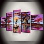 Hand-Painted Abstract / Landscape / Abstract Landscape / Animal Five Panels Canvas Oil Painting Fo