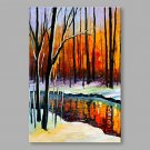 IARTS Hand Painted Oil Painting Modern Natural Autumn Woods Art Acrylic Canvas Wall Art For Home D