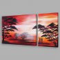 IARTS Abstract Oil Painting The Africa Widelife Wold Set of 2 with Stretched Frame Painting For Ho