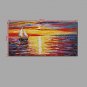 Hand Painted Oil Painting Sunset sea view Wall Art with Stretched Framed Ready to Hang