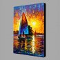 Hand-Painted Abstract Knife Morning sun Seascape Oil Painting Home Decoration Stretched Frame Read