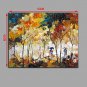 Hand-Painted Knife Abstract Scenery Tree Oil Painting Wall Art With Stretcher Frame Ready To Hang