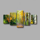 Hand-painted Autumn Scenery Wall Art Home Decor Thick Oil Painting on Canvas 5pcs/set With Stretch