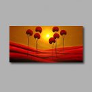 Stretched (Ready to hang) Hand-Painted Oil Painting 40"x20" Canvas Wall Art Modern Abstract Trees