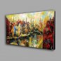 Hand-Painted Knife Venice Oil Painting Abstract City Scenery Wall Art With Stretcher Frame Ready T