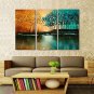 Hand-Painted Landscape Three Panels Canvas Oil Painting For Home Decoration