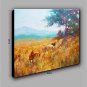 Hand-Painted Abstract Landscape Leisurely horse One Panel Canvas Oil Painting For Home Decoration