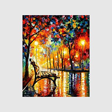 Hand-Painted Modern Street Scape PaintingsOne Panel Canvas Oil Painting