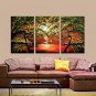 Hand-Painted Landscape Three Panels Canvas Oil Painting For Home Decoration