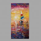 Hand-Painted Knife Seascape Oil Painting Office Wall Art With Stretcher Frame Ready To Hang