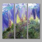 IARTS Abstract Oil Painting The Blue & Violet Color Patch Set of 3 with Stretched Frame Painting F